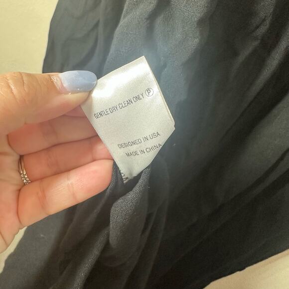 NEW By Egreis Maybel Midi Dress Black Size Medium Linen Blend Cover Up Flowy - Picture 9 of 12